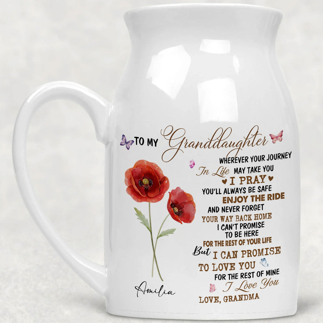 Inspirational Granddaughter Keepsake Custom Birth Flower Journey Gift
