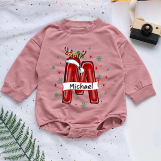 Custom Name Christmas Personalized Baby Romper - Short/Long Sleeve (0-2Y)