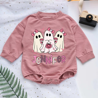 Little Boo Spooky Halloween Personalized Baby Romper - Short/Long Sleeve (0-2Y)