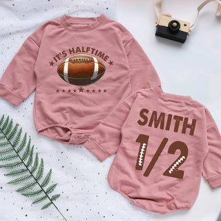 Baby Bodysuit Romper Long Sleeve Customize It's Halftime Personalized Custom Babysuit - Gift For Baby