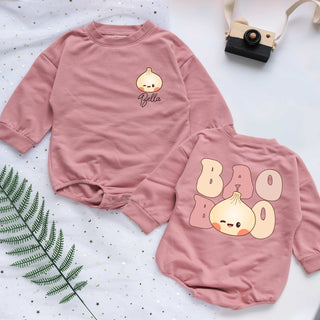 Custom Name Baby Bao Personalized Baby Romper - Short/Long Sleeve (0-2Y)