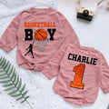 Basketball Boy Custom Name Personalized Baby Romper - Short/Long Sleeve (0-2Y) - LuthCreative