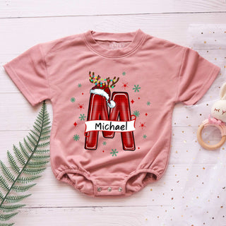 Custom Name Christmas Personalized Baby Romper - Short/Long Sleeve (0-2Y)