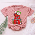 First Letter Custom Name Christmas Personalized Baby Romper - Short/Long Sleeve (0-2Y) - LuthCreative