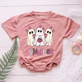 Little Boo Spooky Halloween Personalized Baby Romper - Short/Long Sleeve (0-2Y)