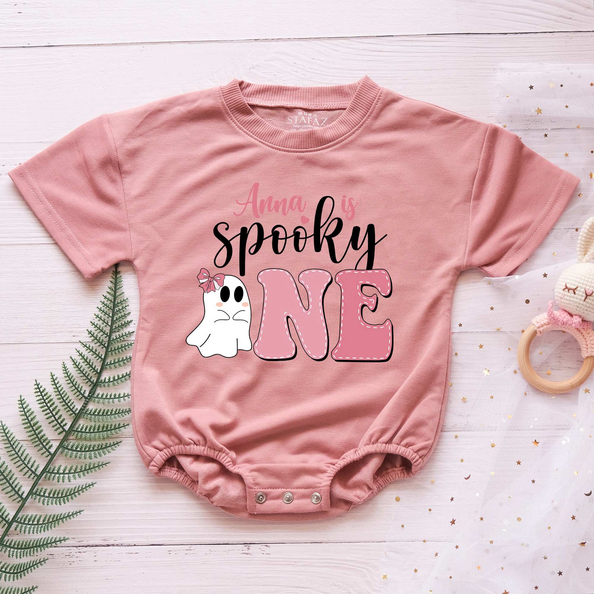 Spooky "Little Boo" Personalized Baby Romper - Short/Long Sleeve (0-2Y) - LuthCreative