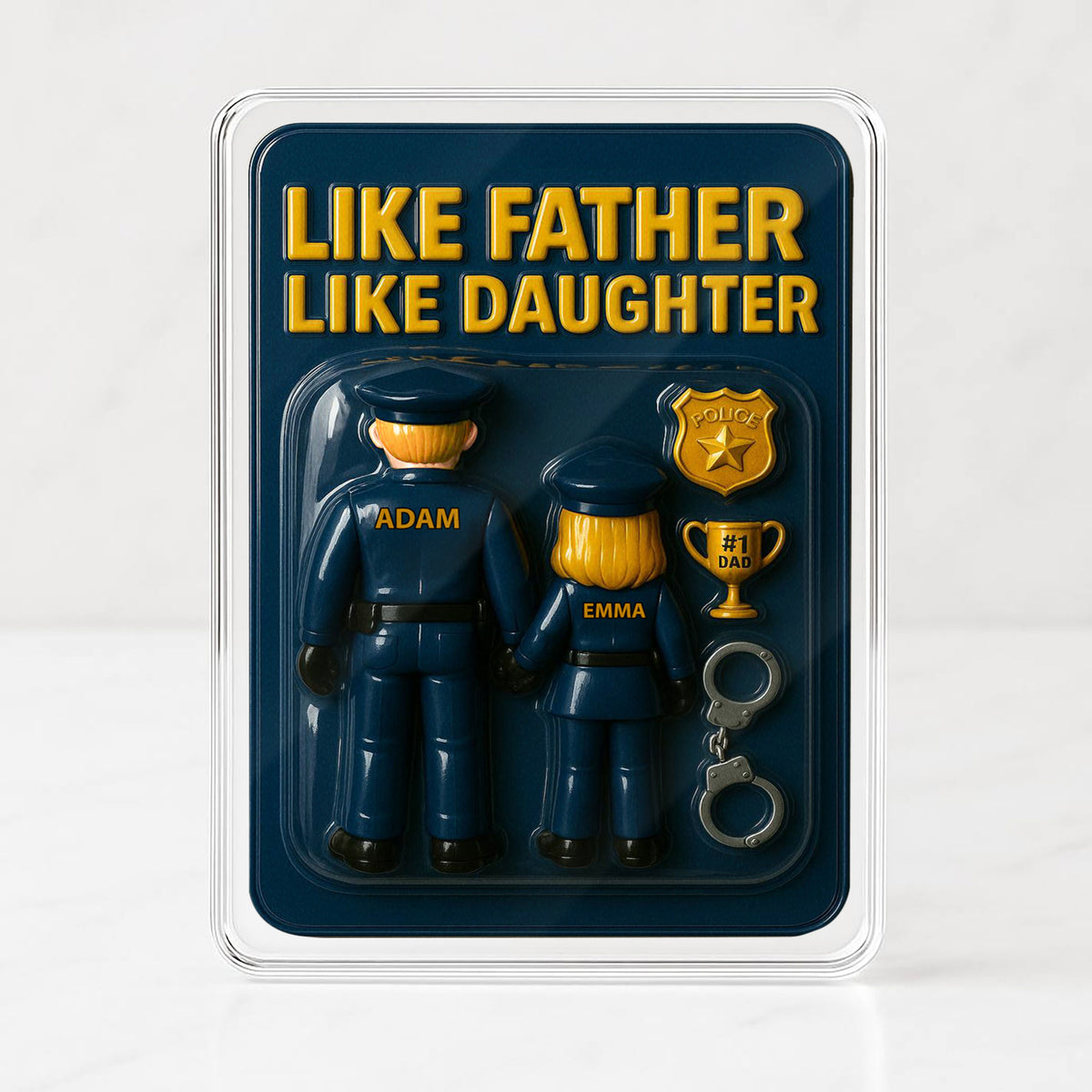 Like Father Like Daughter Police Officer Custom Father's Day Gift - 3D Plaque with Names