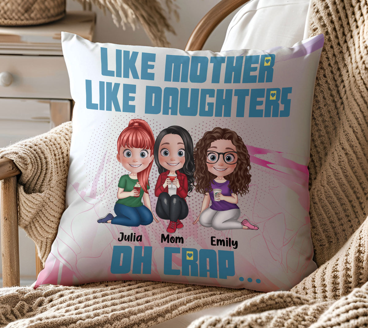 Like Mother Like Daughter Oh Crap Personalized Mug - Gift For Mom Daughters, Gift for Her, Gift For Mother, Gift For Granddaughter