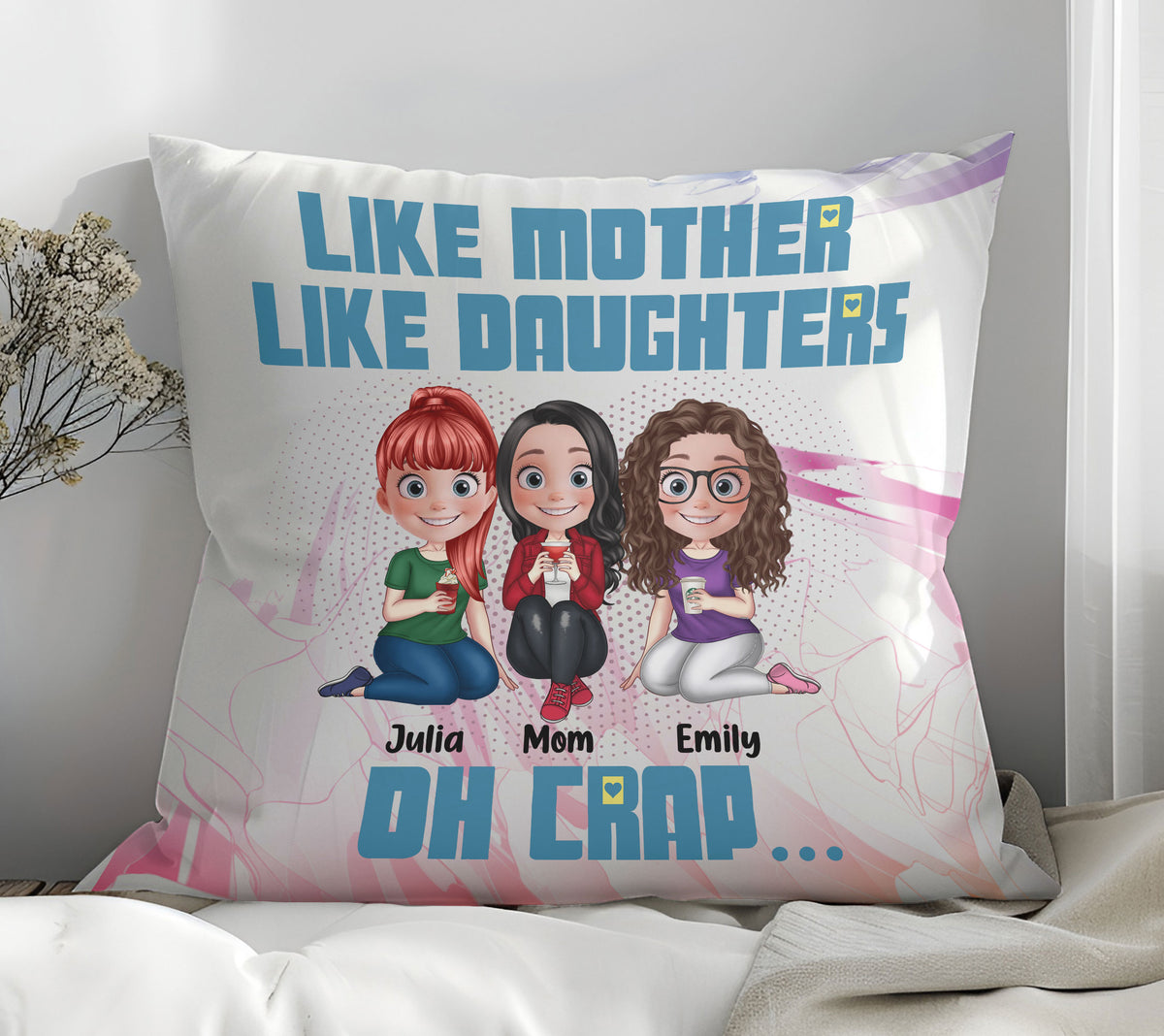Like Mother Like Daughter Oh Crap Personalized Mug - Gift For Mom Daughters, Gift for Her, Gift For Mother, Gift For Granddaughter, Mother's Day Gift