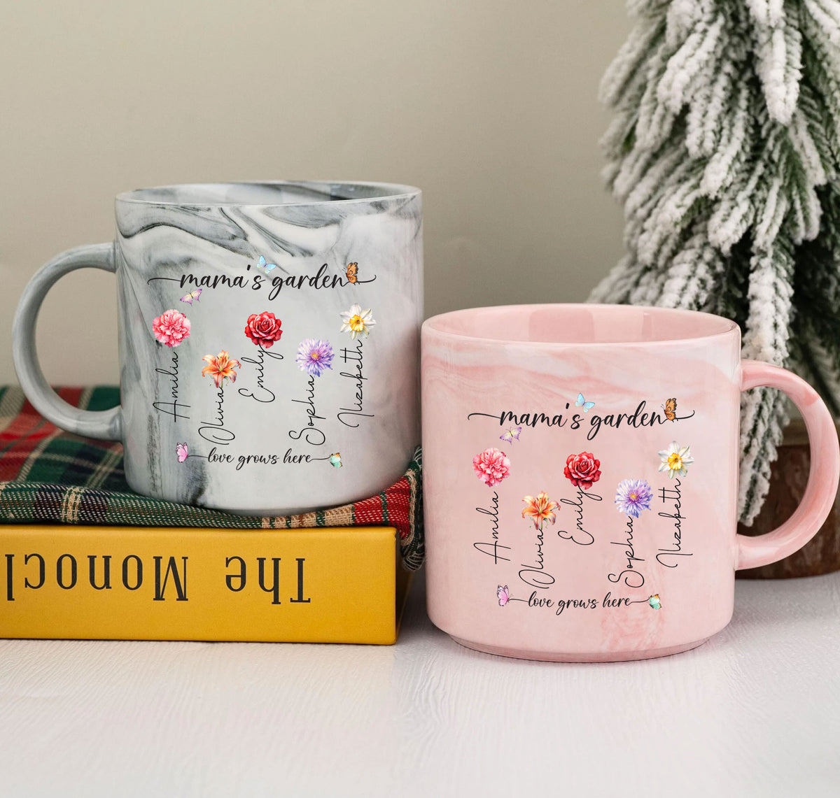 Mama's Garden Personalized Marble Mug Gift for Mother's Day

