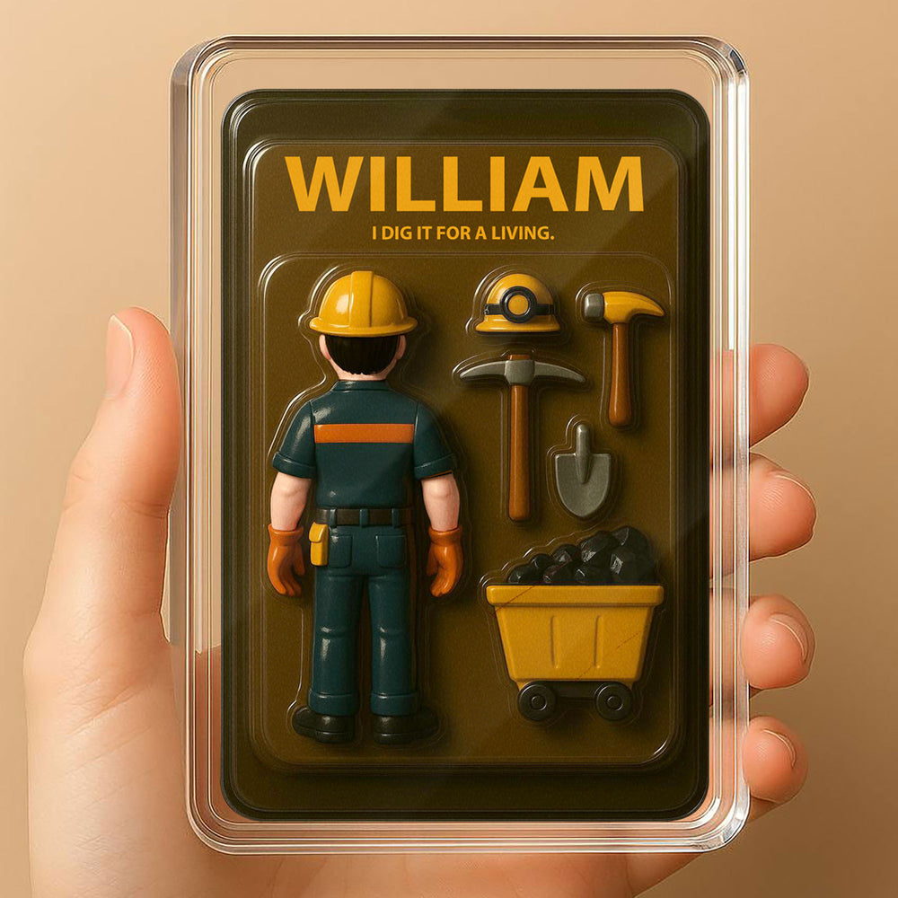 Miner Father's Day 3D Plaque - Personalized Mining Gift "I Dig It" Desk Decor