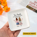 Personalized True Friendship Are Never Apart Ring Dish, Customized Jewelry Dish Friend Gift For Friend, Long Distance Best Friend Birthday - LuthCreative