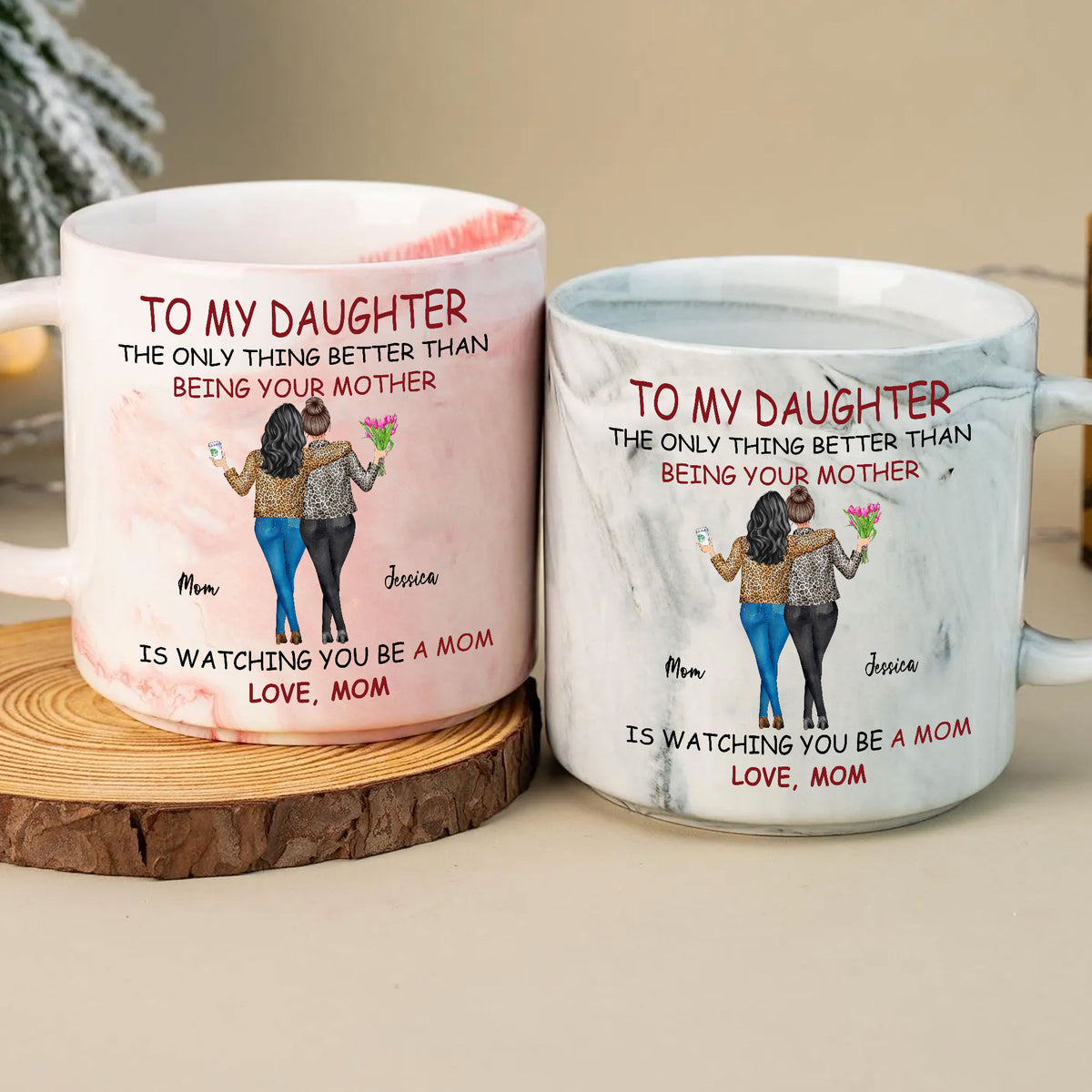 Mother's Day Personalized Quote Mug | Custom Marble Gift For Daughter