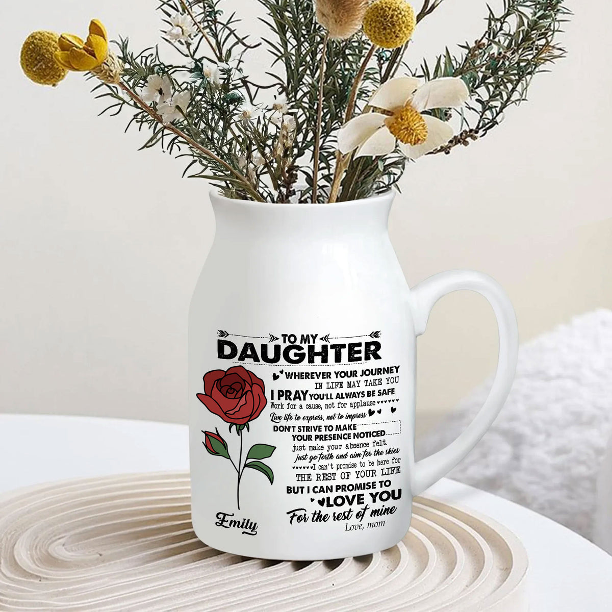 Mother's Inspirational Message Keepsake | Custom Birth Flower Gift For Daughter
