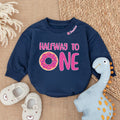 Baby Bodysuit Romper Long Sleeve Customize Halfway To One Personalized Custom Babysuit - Gift For Baby And Mom - LuthCreative