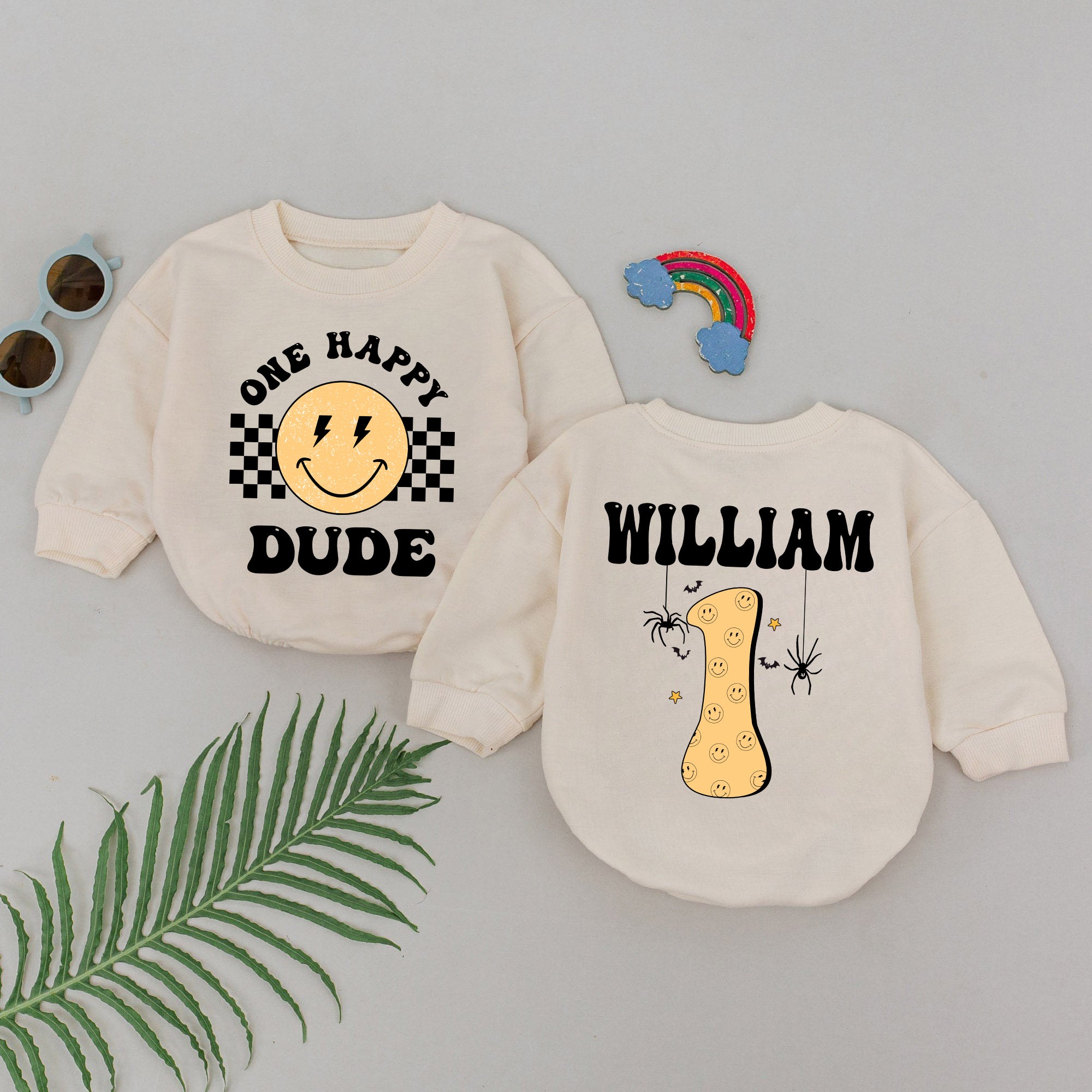 Romper Baby Customize One Happy Dude - Personalized Custom Babysuit - Gift For Baby