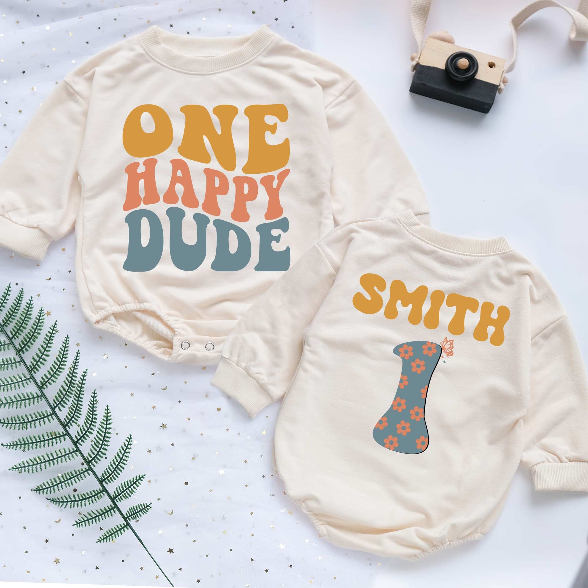 One Happy Dude Little Dude's First Outfit: Personalized Romper for Newborns - Short/Long Sleeve (0-2Y) - LuthCreative