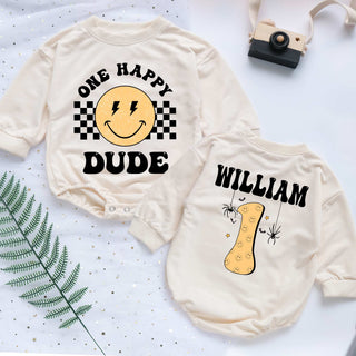 One Happy Dude Personalized Baby Romper - Short/Long Sleeve (0-2Y)