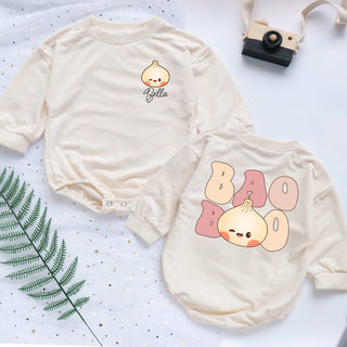 Custom Name Baby Bao Personalized Baby Romper - Short/Long Sleeve (0-2Y)