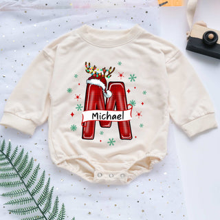 Custom Name Christmas Personalized Baby Romper - Short/Long Sleeve (0-2Y)