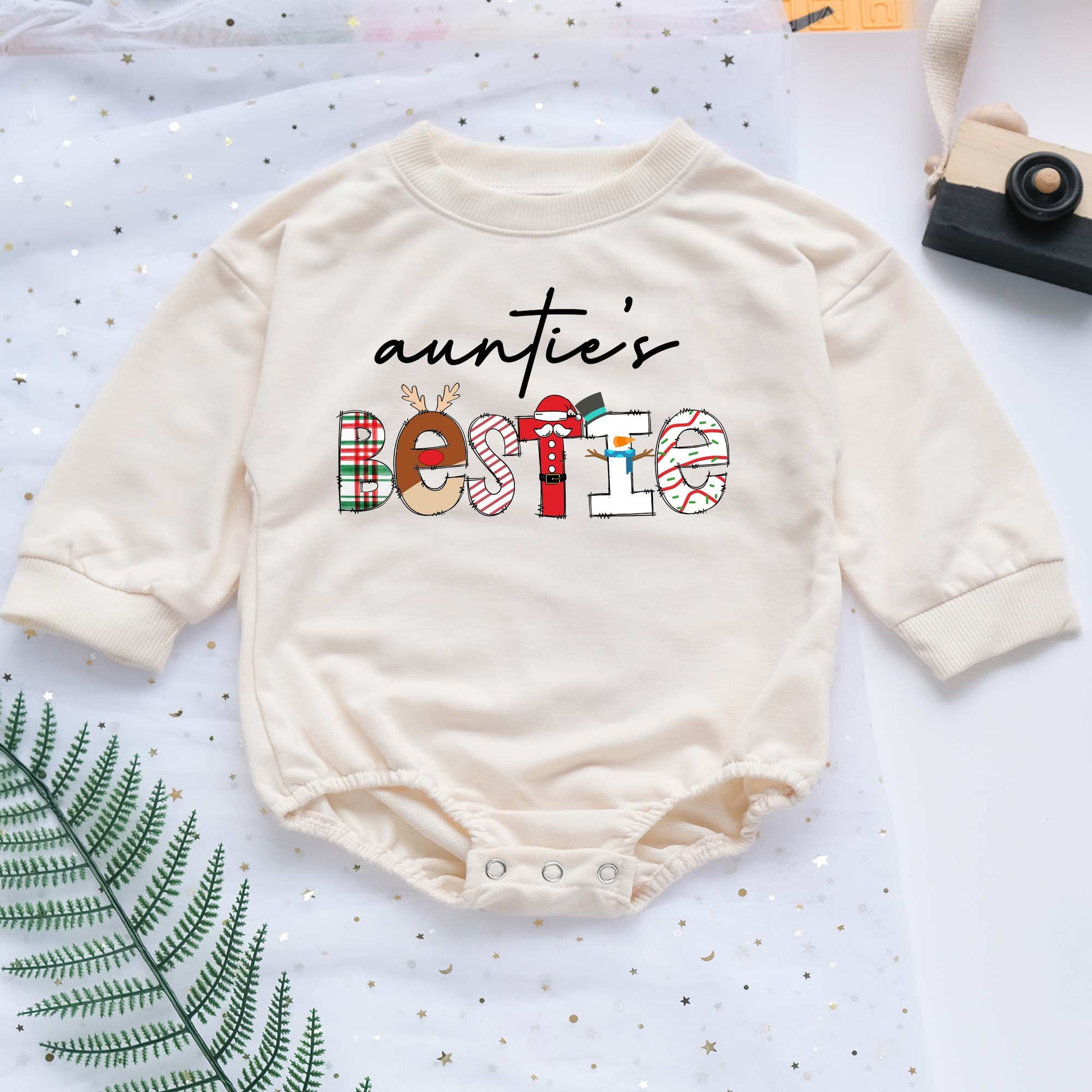 Baby Romper Long Sleeve Customize Auntie's Bestie Personalized Custom Babysuit - Gift For Baby - LuthCreative