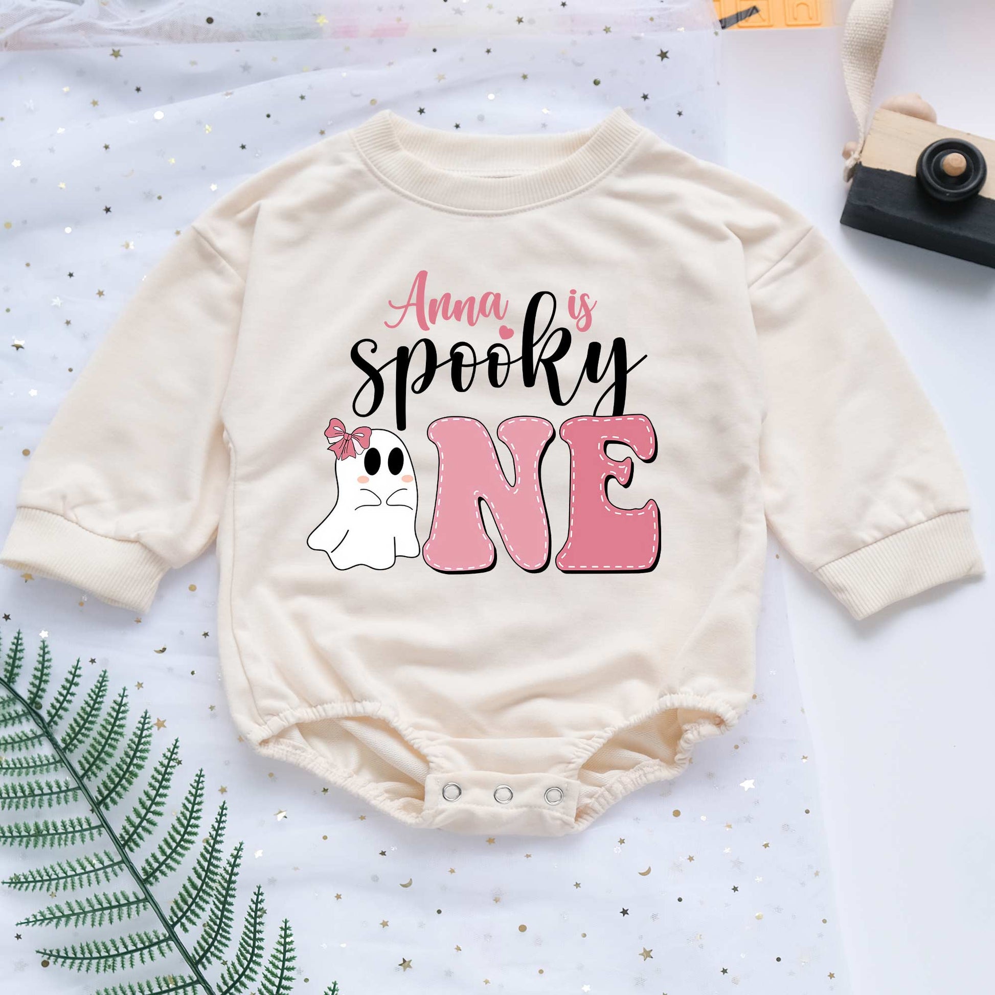 Spooky "Little Boo" Personalized Baby Romper - Short/Long Sleeve (0-2Y) - LuthCreative