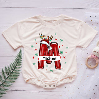 Custom Name Christmas Personalized Baby Romper - Short/Long Sleeve (0-2Y)