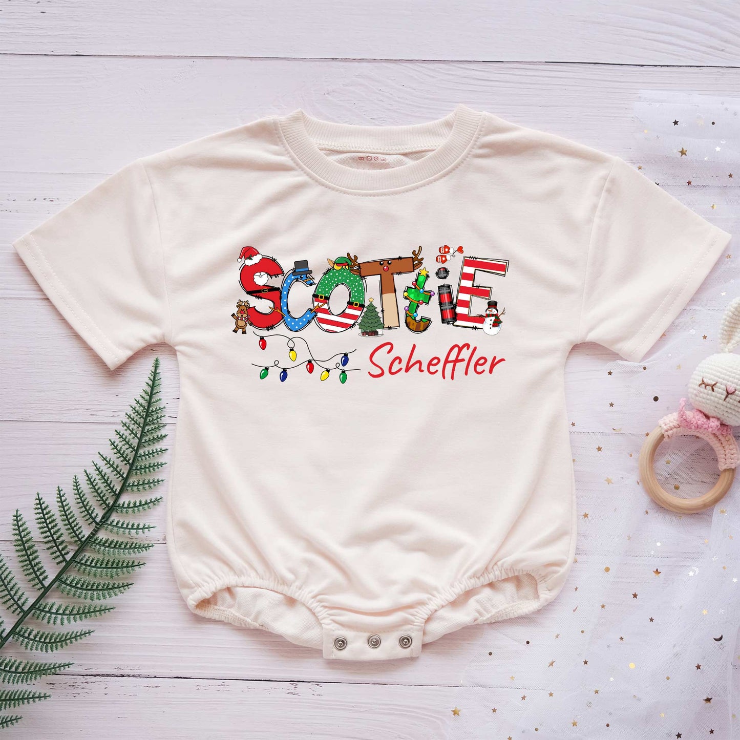 Christmas Candy Custom Name Personalized Baby Romper - Short/Long Sleeve (0-2Y) - LuthCreative