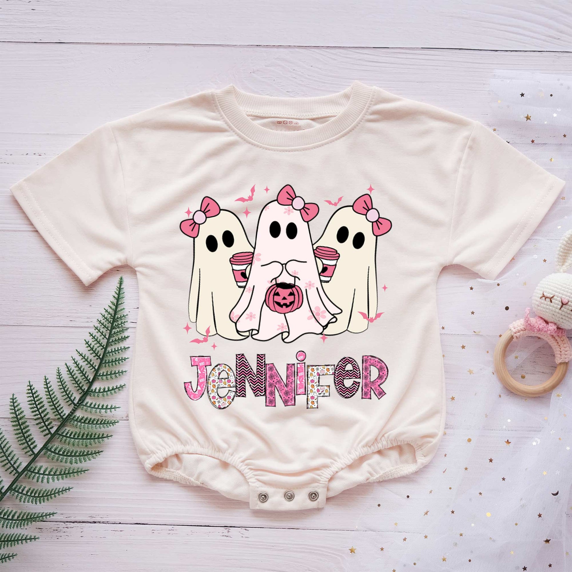 Little Boo Spooky Halloween Personalized Baby Romper - Short/Long Sleeve (0-2Y) - LuthCreative