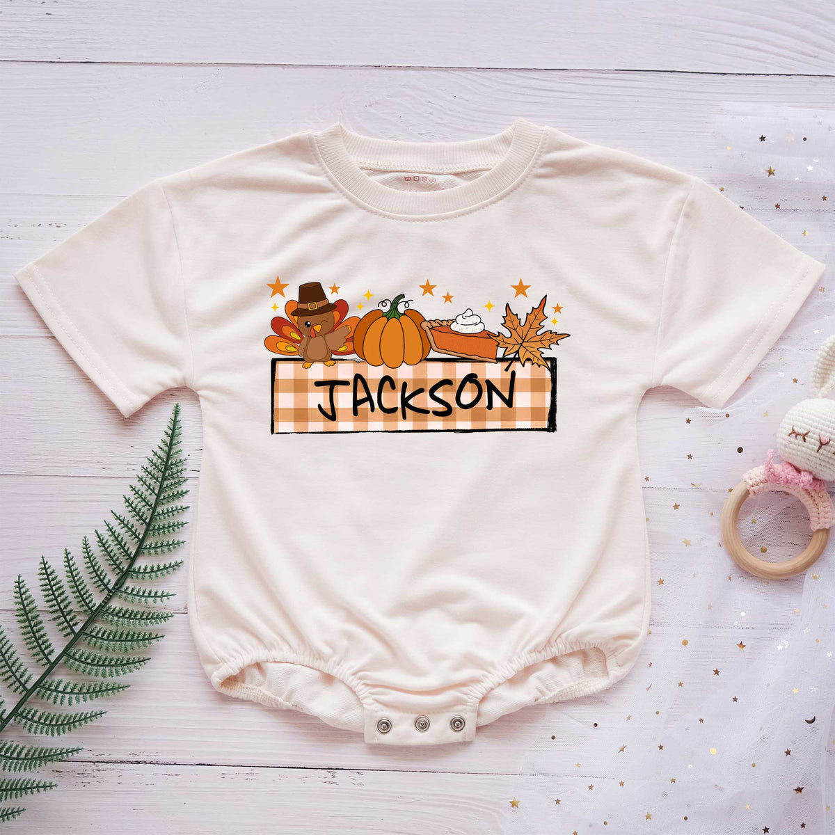 Thanksgiving Personalized Baby Romper - Short/Long Sleeve (0-2Y) - LuthCreative