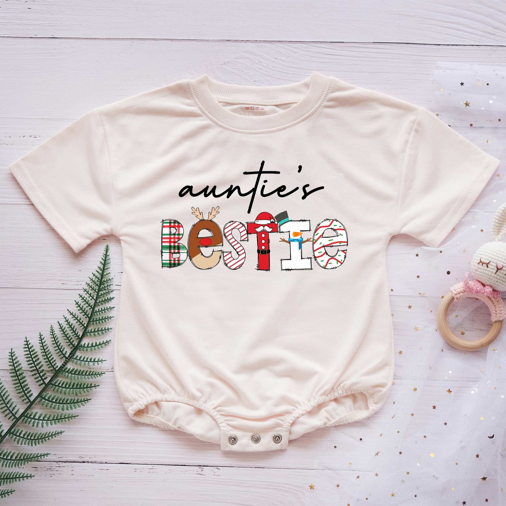 Baby Romper Long Sleeve Customize Auntie's Bestie Personalized Custom Babysuit - Gift For Baby - LuthCreative