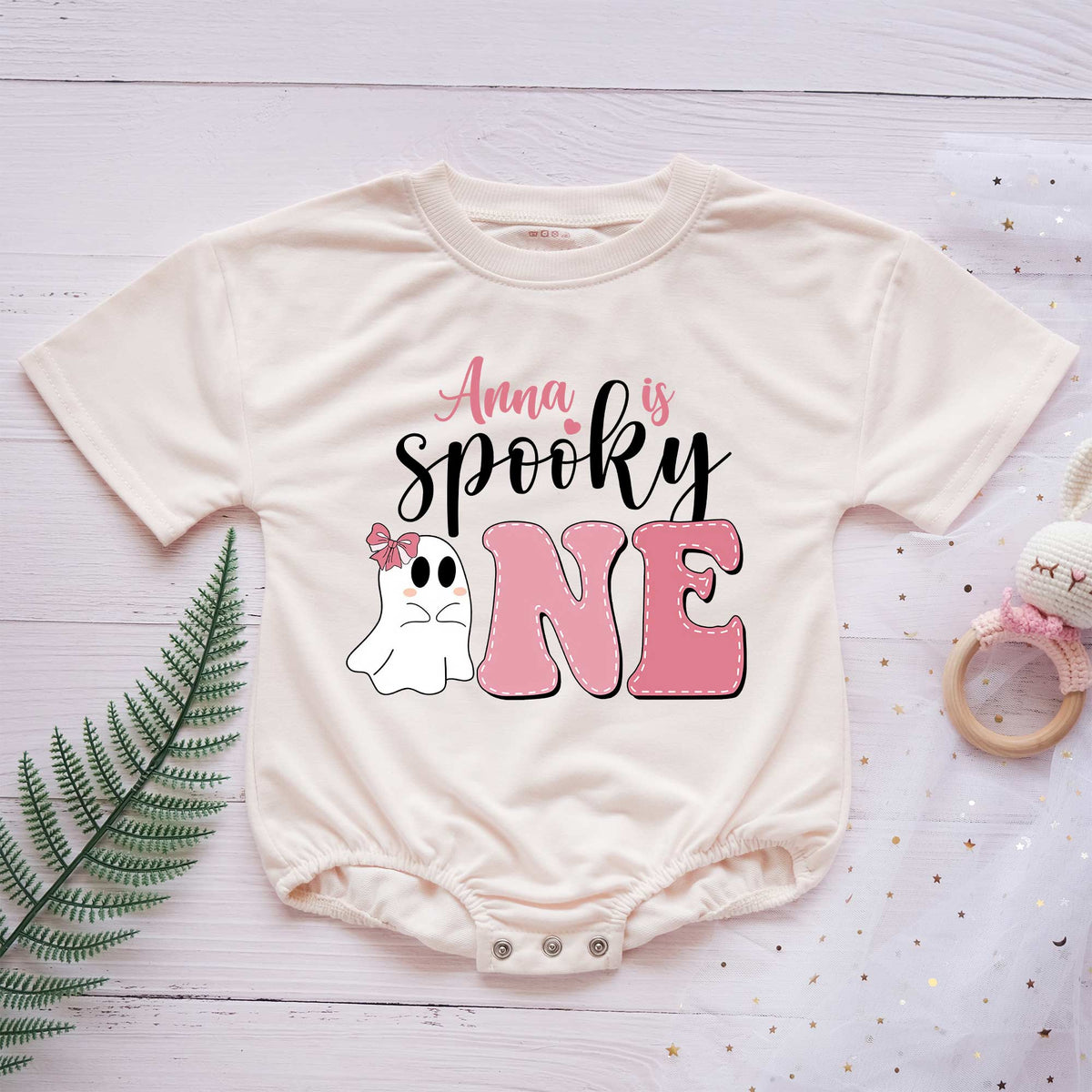 Spooky "Little Boo" Personalized Baby Romper - Short/Long Sleeve (0-2Y) - LuthCreative