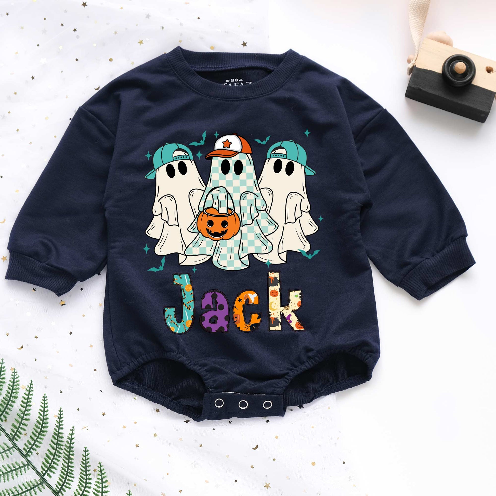 Little Boo Spooky Halloween Personalized Baby Romper - Short/Long Sleeve (0-2Y) - LuthCreative