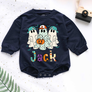 Little Boo Spooky Halloween Personalized Baby Romper - Short/Long Sleeve (0-2Y)