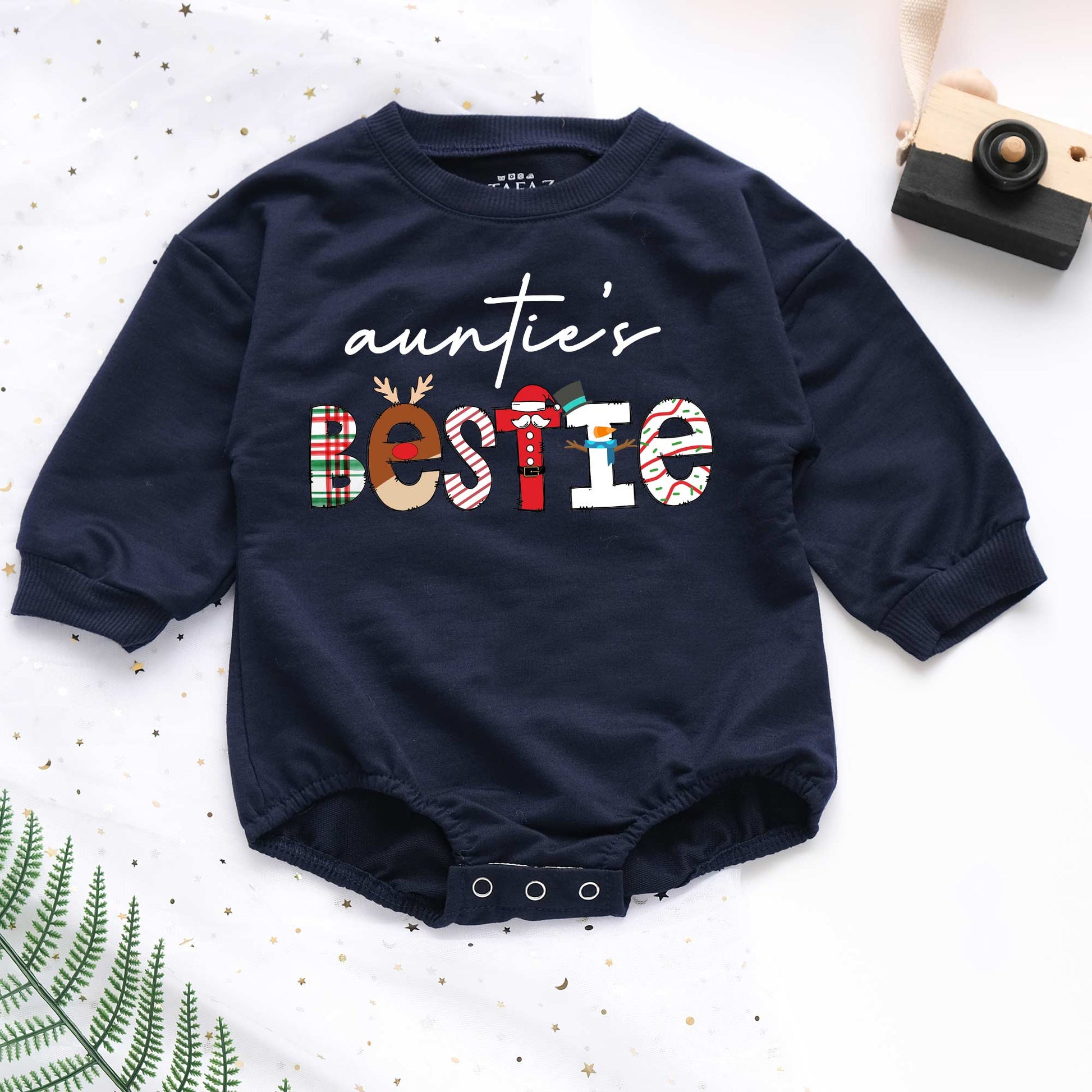 Baby Romper Long Sleeve Customize Auntie's Bestie Personalized Custom Babysuit - Gift For Baby - LuthCreative