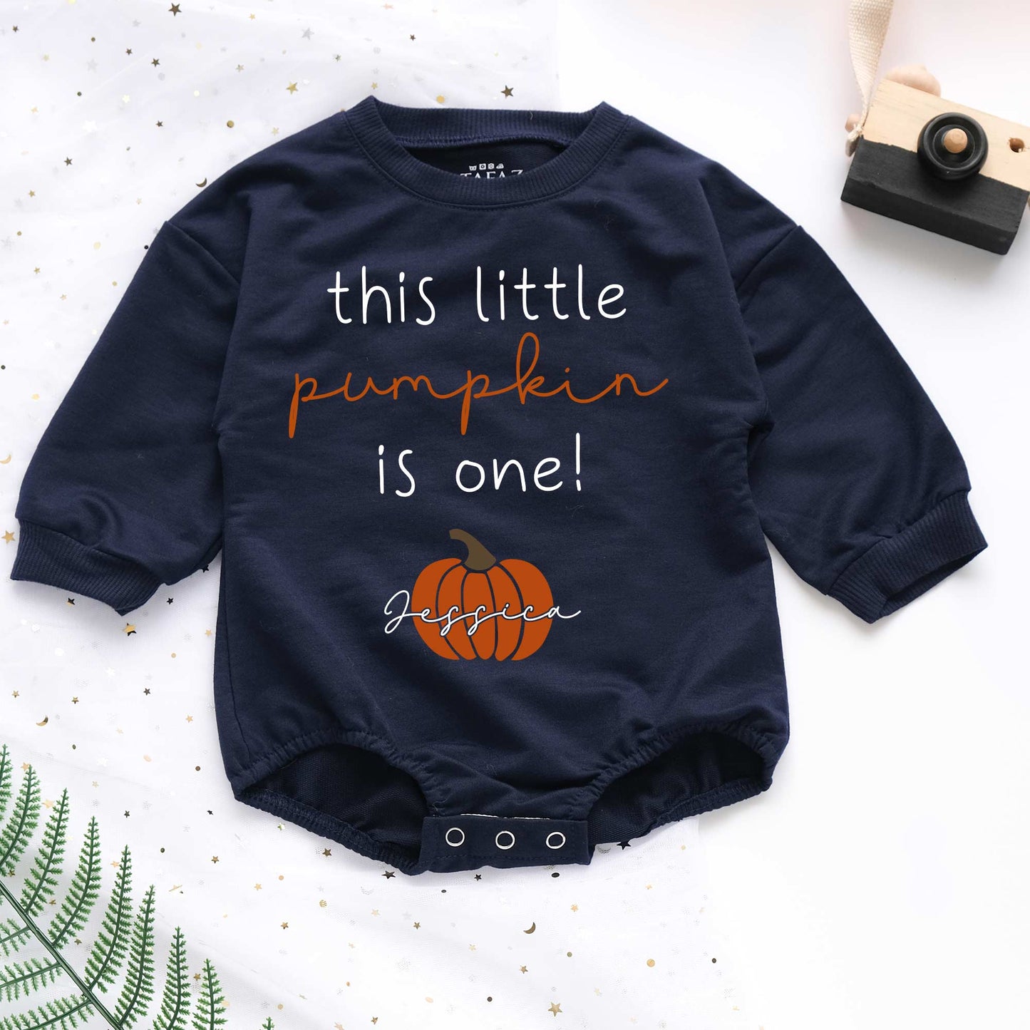 Thanksgiving This Little Pumpkin Is One Personalized Baby Romper - Short/Long Sleeve (0-2Y) - LuthCreative