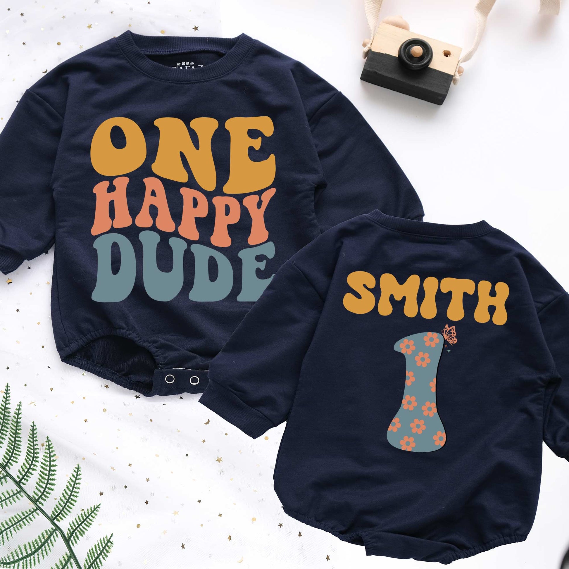 One Happy Dude Little Dude's First Outfit: Personalized Romper for Newborns - Short/Long Sleeve (0-2Y) - LuthCreative