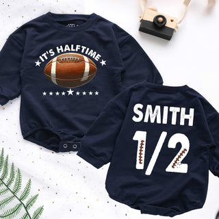 Baby Bodysuit Romper Long Sleeve Customize It's Halftime Personalized Custom Babysuit - Gift For Baby