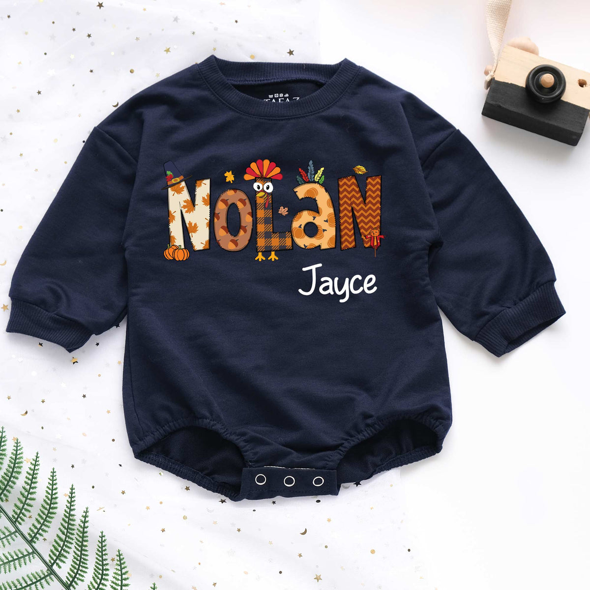 Customized Name Thanksgiving Personalized Baby Romper - Short/Long Sleeve (0-2Y) - LuthCreative