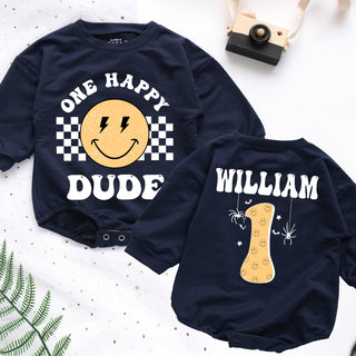 One Happy Dude Personalized Baby Romper - Short/Long Sleeve (0-2Y)