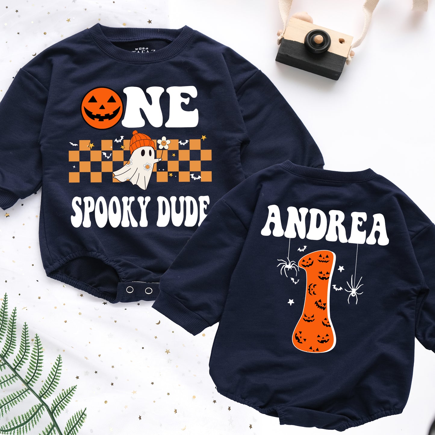 Litte Boo One Spooky Dude Personalized Baby Romper - Short/Long Sleeve (0-2Y) - LuthCreative