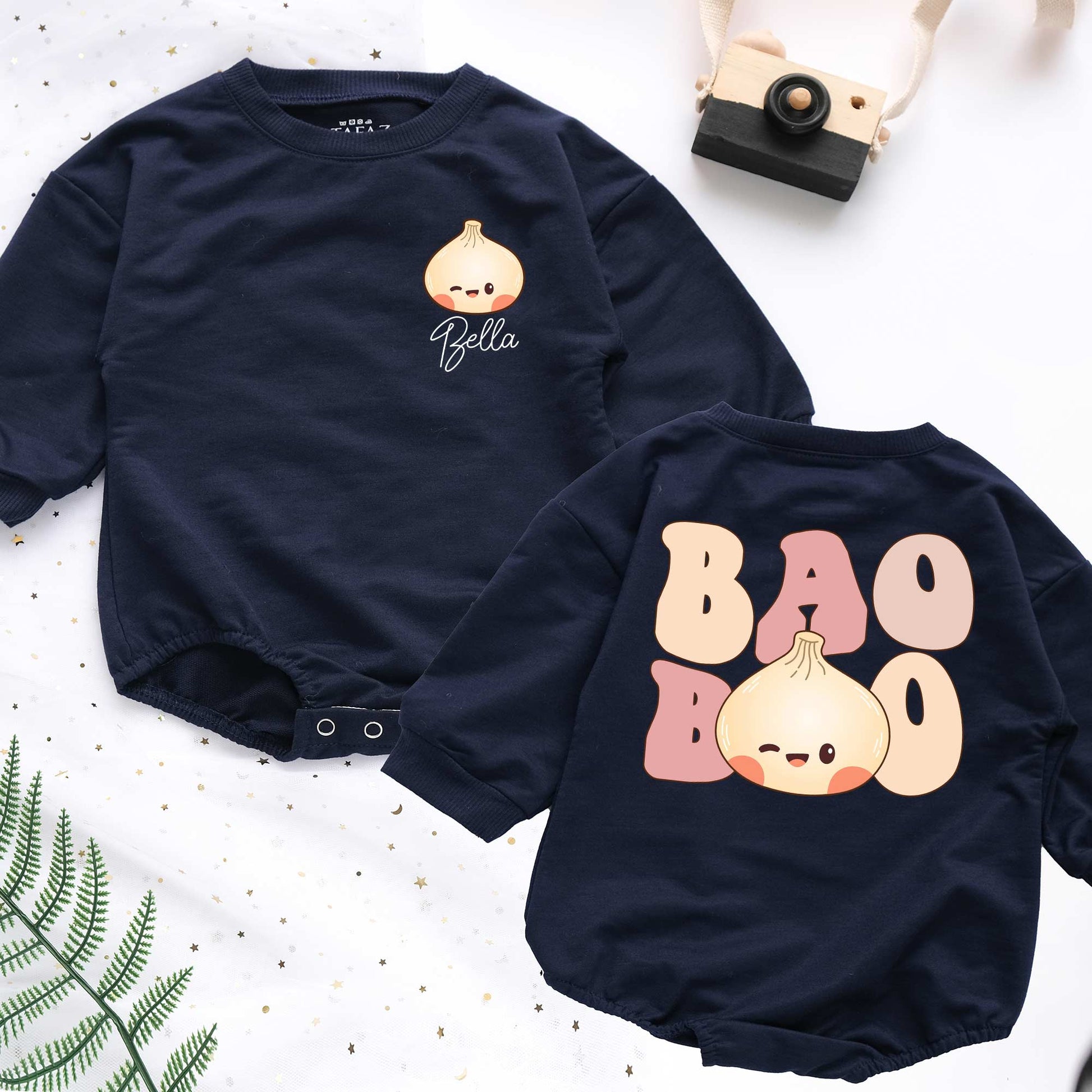 Custom Name Baby Bao Personalized Baby Romper - Short/Long Sleeve (0-2Y) - LuthCreative