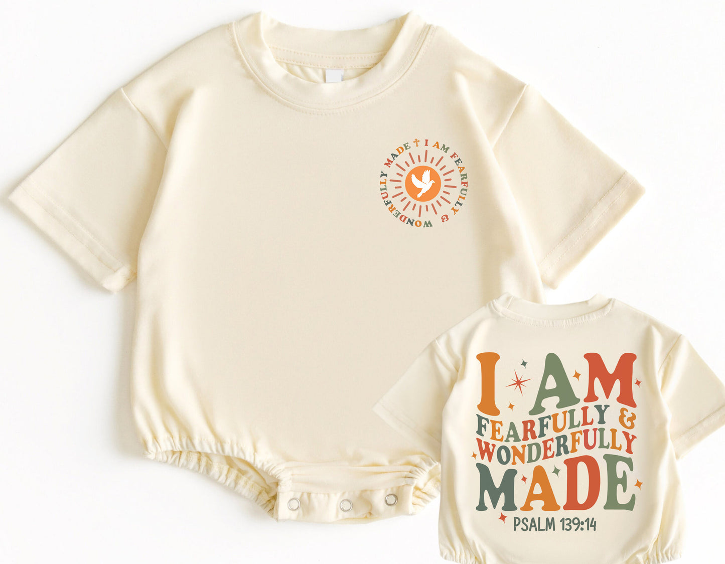 Precious & Loved: Personalized Psalm 139:14 Romper for Newborns (0-2Y) - LuthCreative