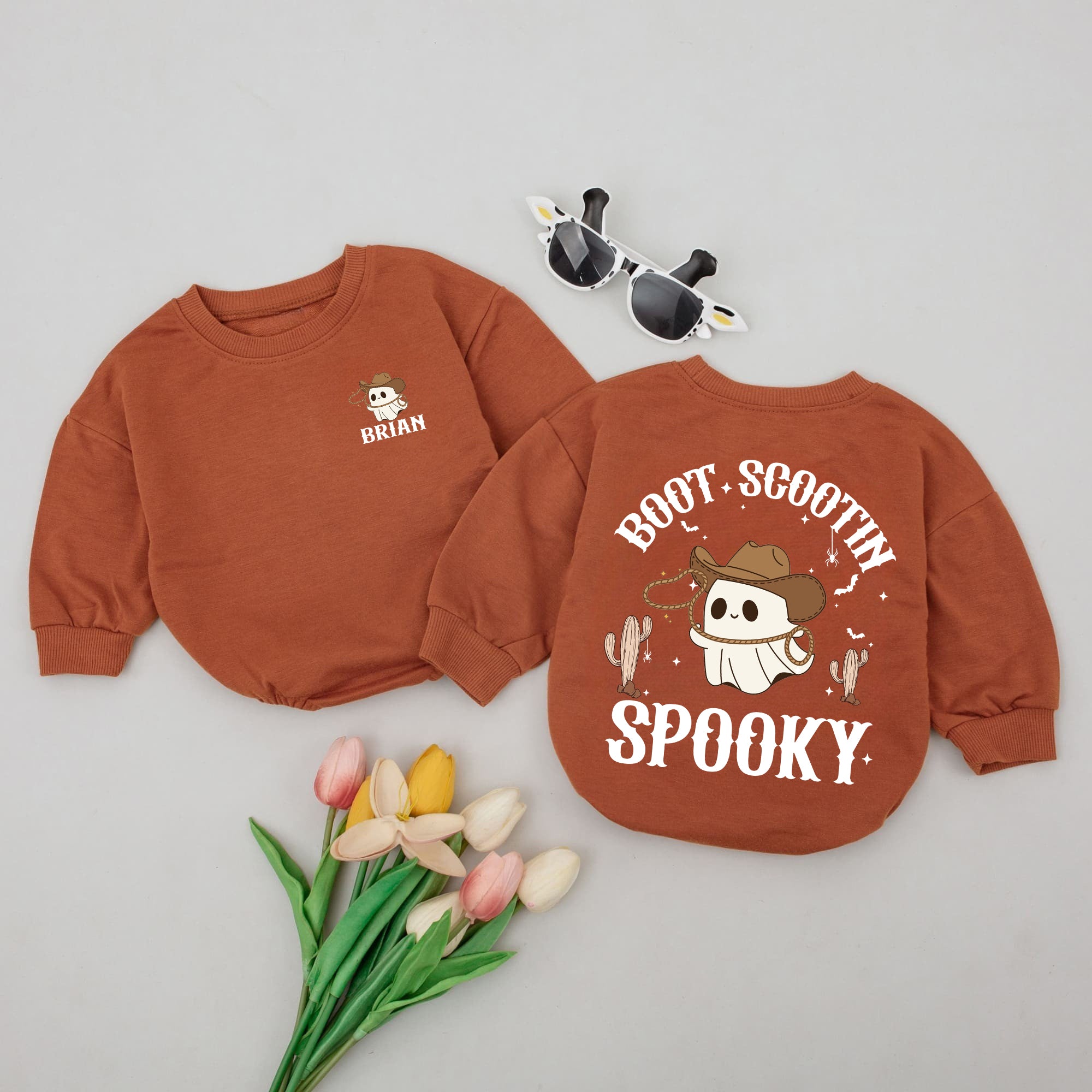 Romper Baby Customize Boot Scootin Spooky - Personalized Custom Babysuit - Gift For Baby - LuthCreative