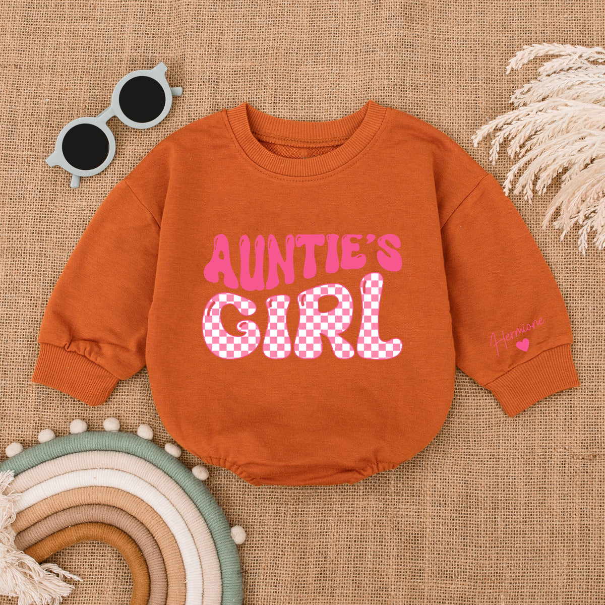 Baby Romper Customize Auntie's Girl - Personalized Custom Babysuit - Gift For Baby - LuthCreative