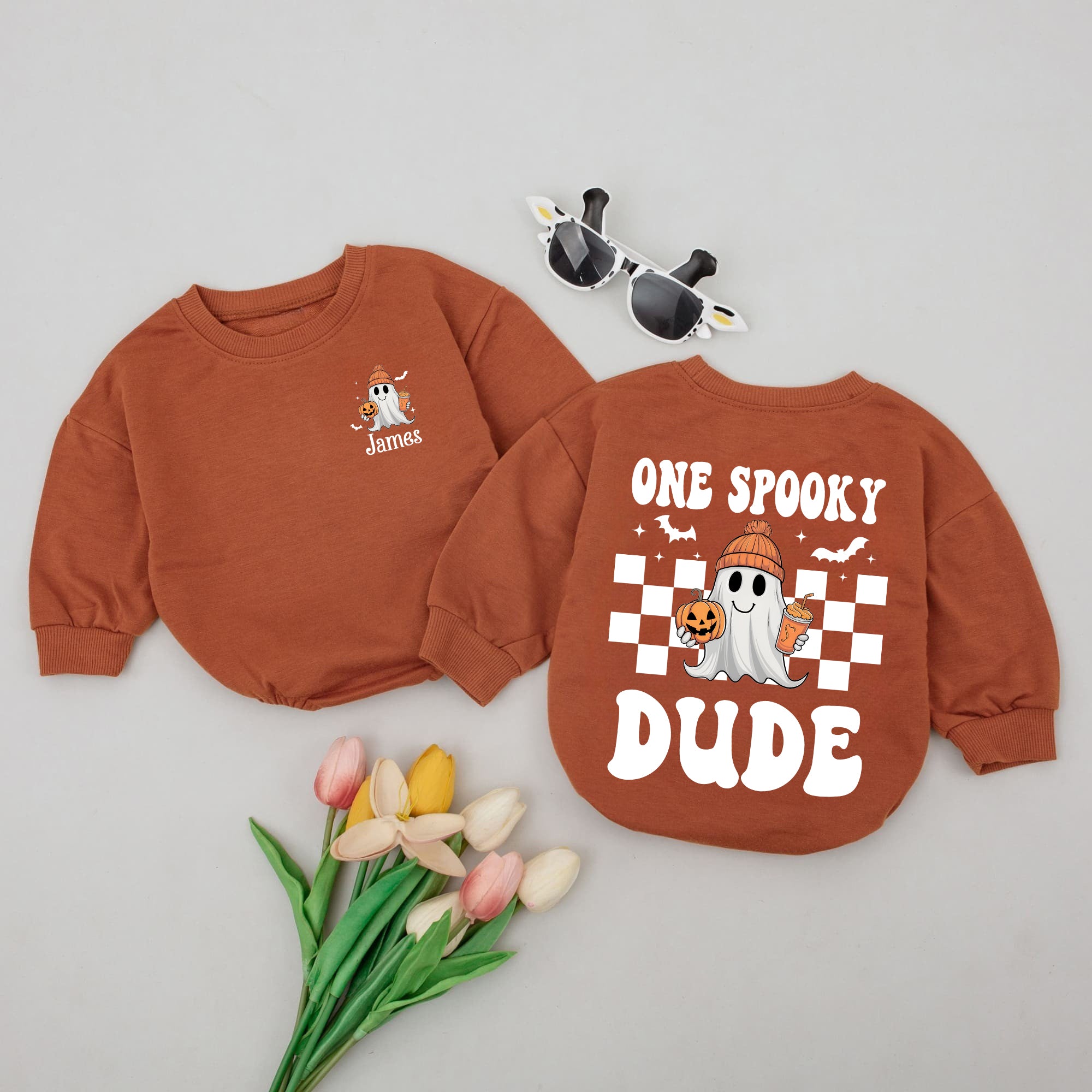 Romper Baby Customize One Spooky Dude - Personalized Custom Babysuit - Gift For Baby