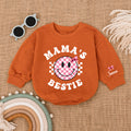 Baby Bodysuit Romper Long Sleeve Mama's Bestie Reindeer Personalized Custom Babysuit - Gift For Baby And Mom - LuthCreative