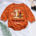 Personalized Baby's 1st Thanksgiving Romper - Custom Name & Short/Long Sleeve (0-2Y) - LuthCreative