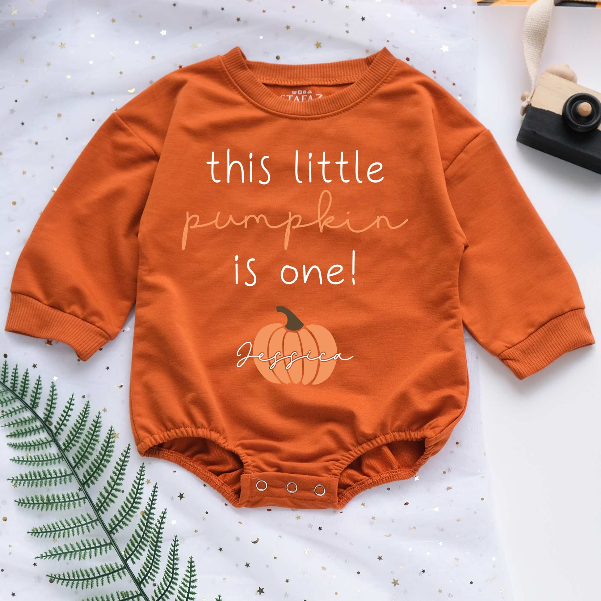 Thanksgiving This Little Pumpkin Is One Personalized Baby Romper - Short/Long Sleeve (0-2Y) - LuthCreative