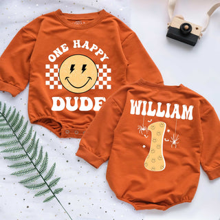 One Happy Dude Personalized Baby Romper - Short/Long Sleeve (0-2Y)